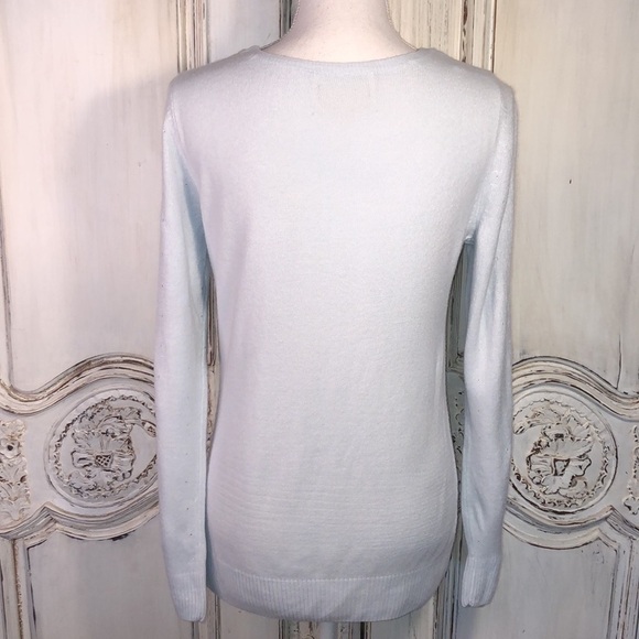 Debbie Morgan Embellished Blue Moon Scoop Neck Long Sleeve Sweater S/M NWT - Picture 8 of 13